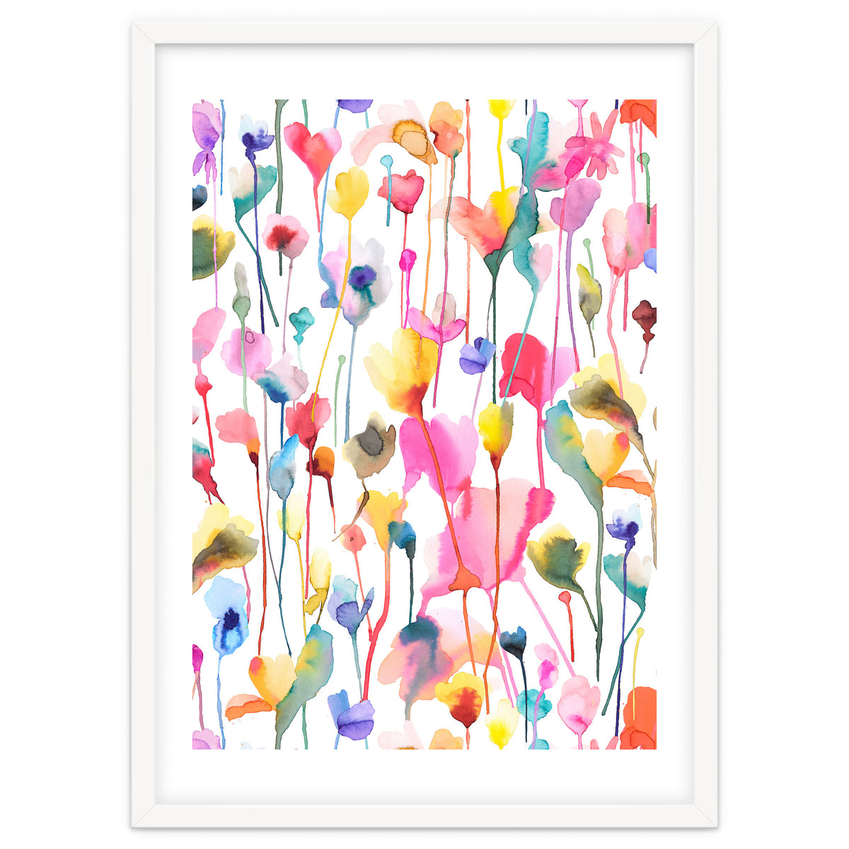 Watercolour Colourful Wild Flowers