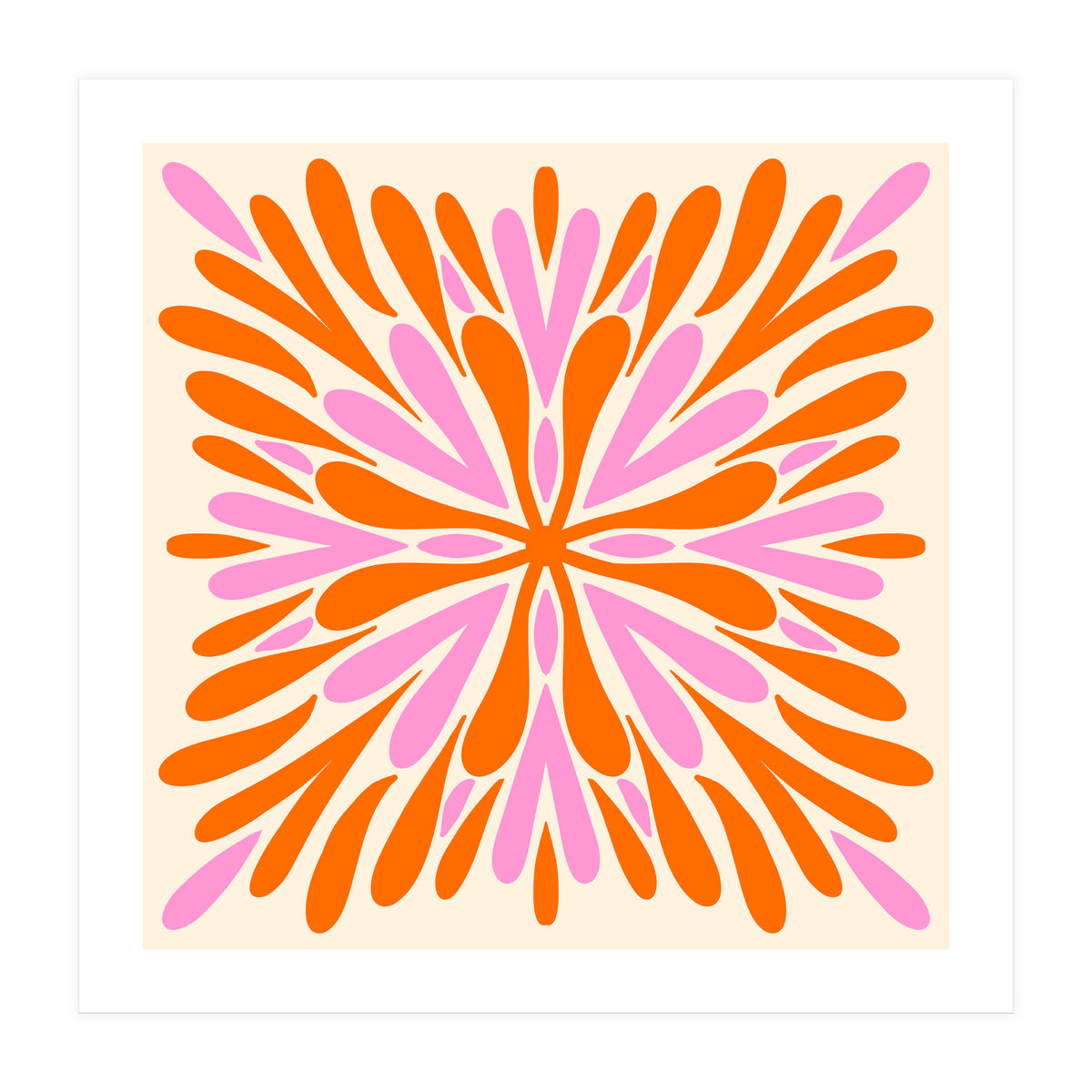 Symmetry Petals - pink and orange (Print Only)