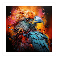 Vibrant Eagle Portrait Abstract Colorful Splatter Art (Print Only)