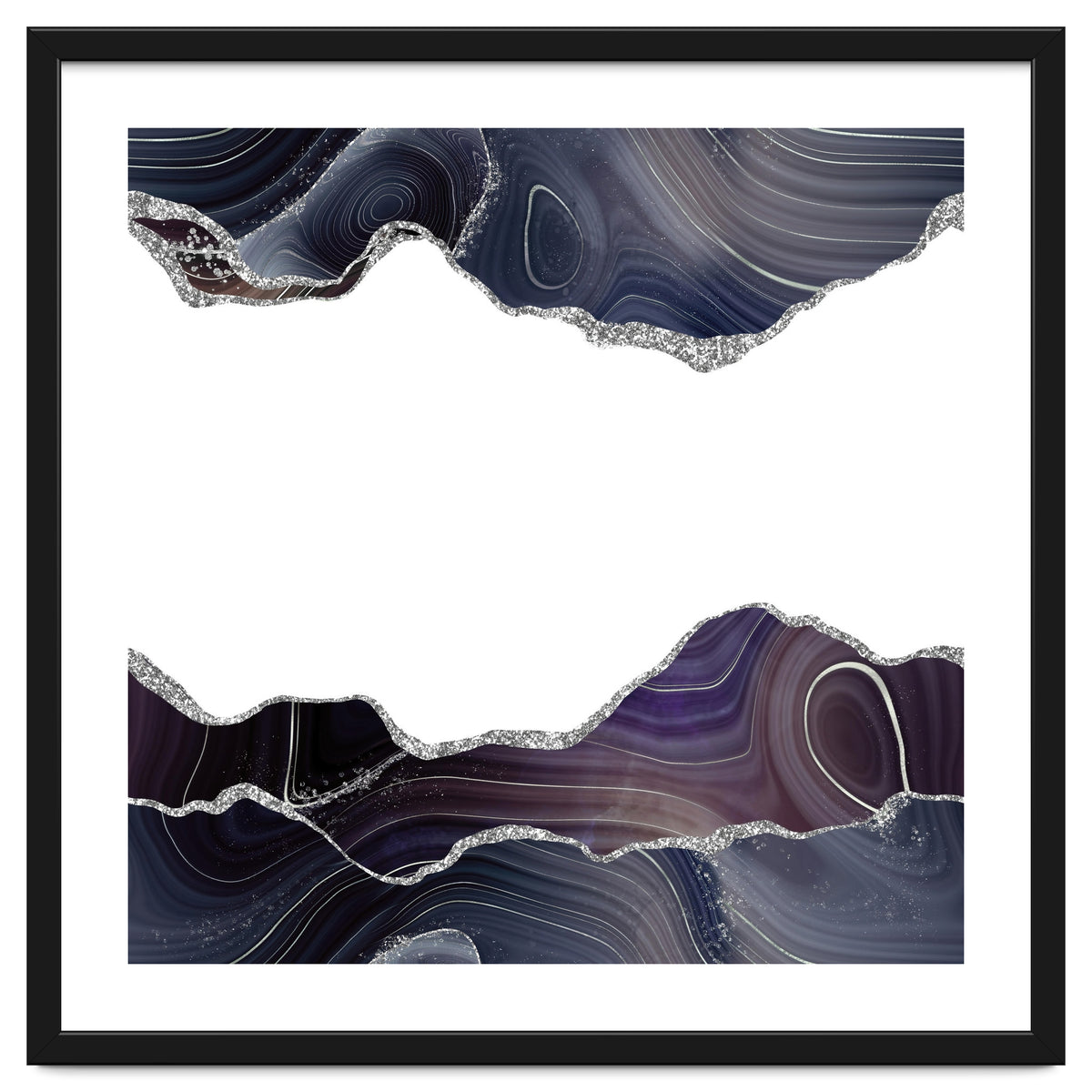 Black & Silver Glitter Agate Texture 08