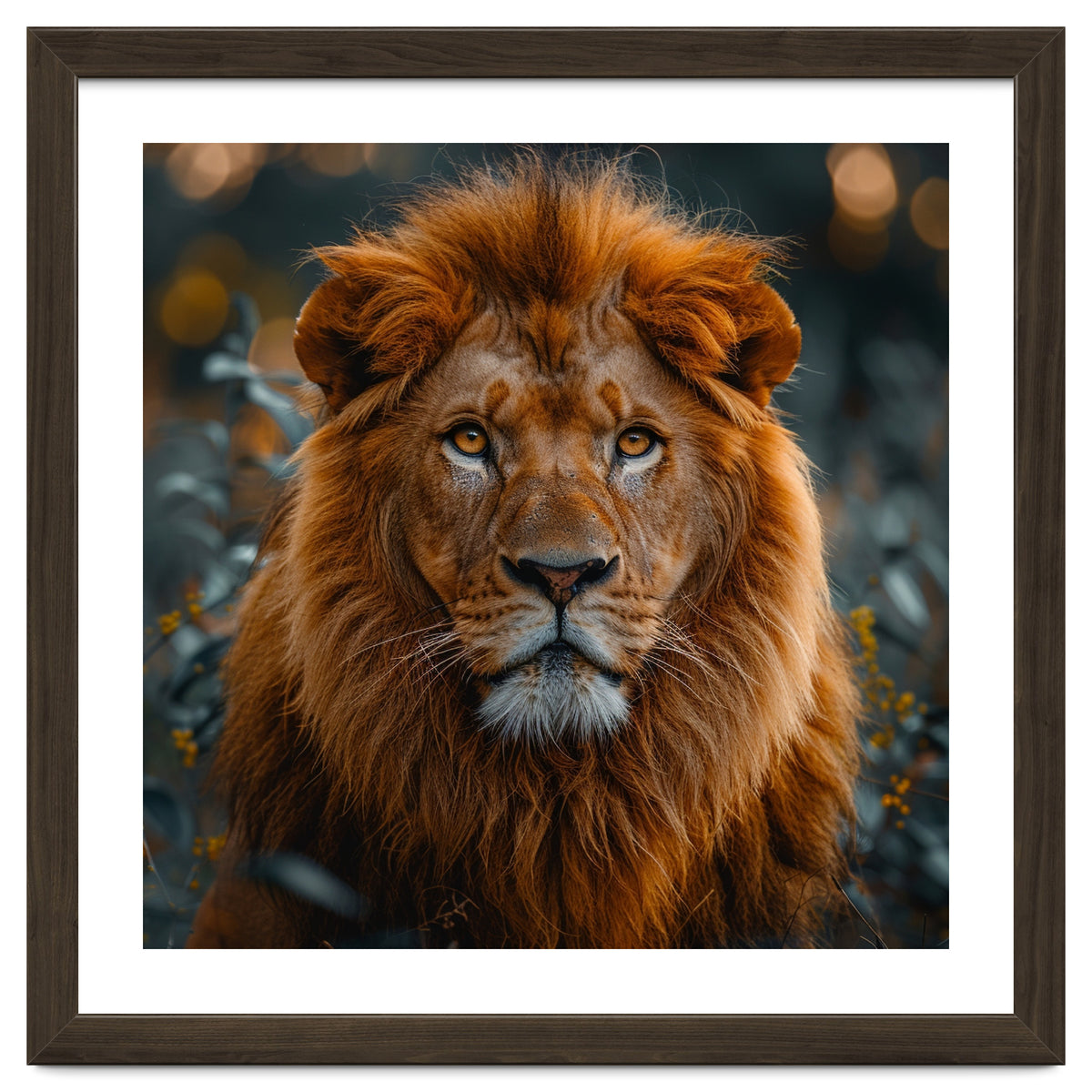 Majestic Lion Portrait Intense Gaze Wildlife