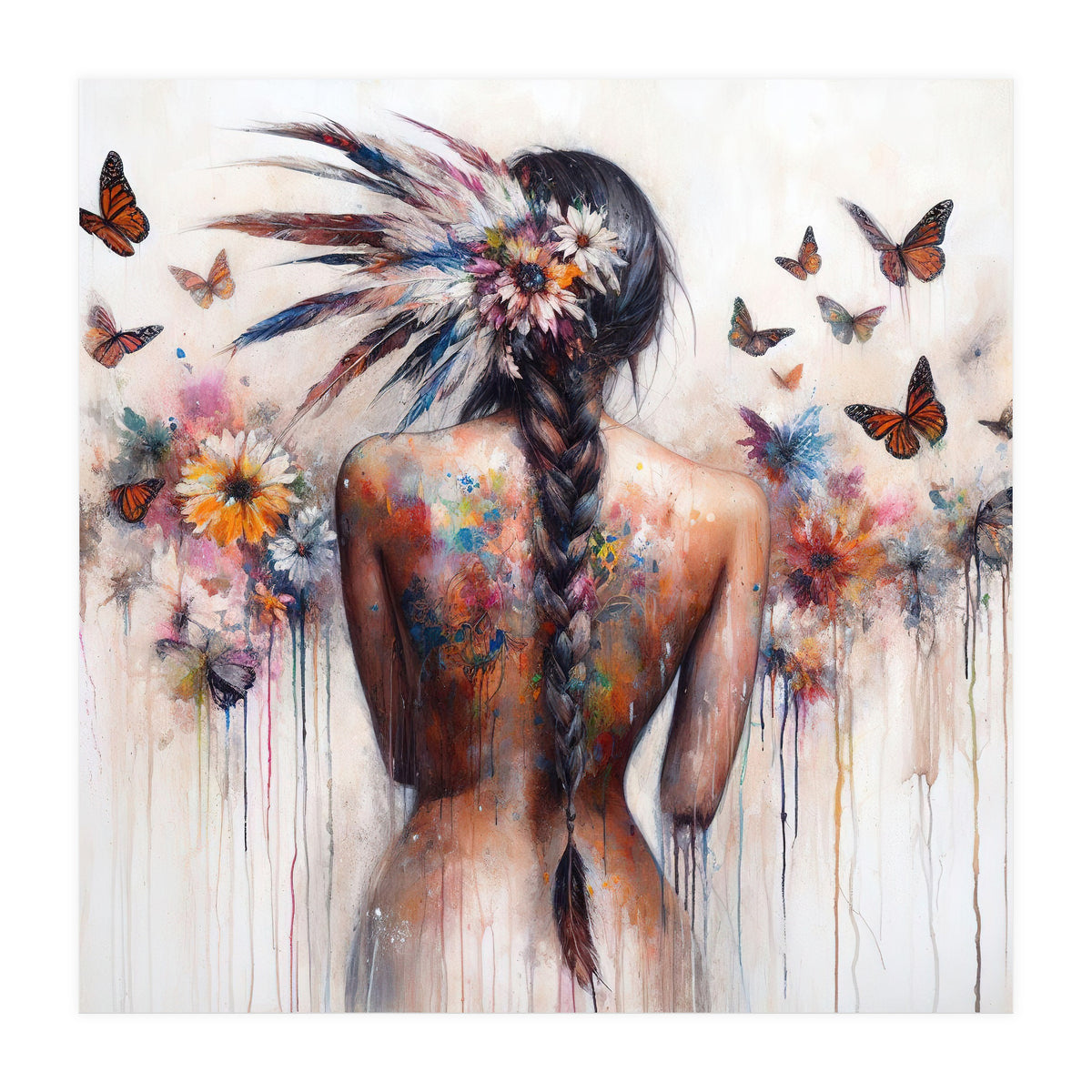 Butterfly Braid Elegance (Print Only)