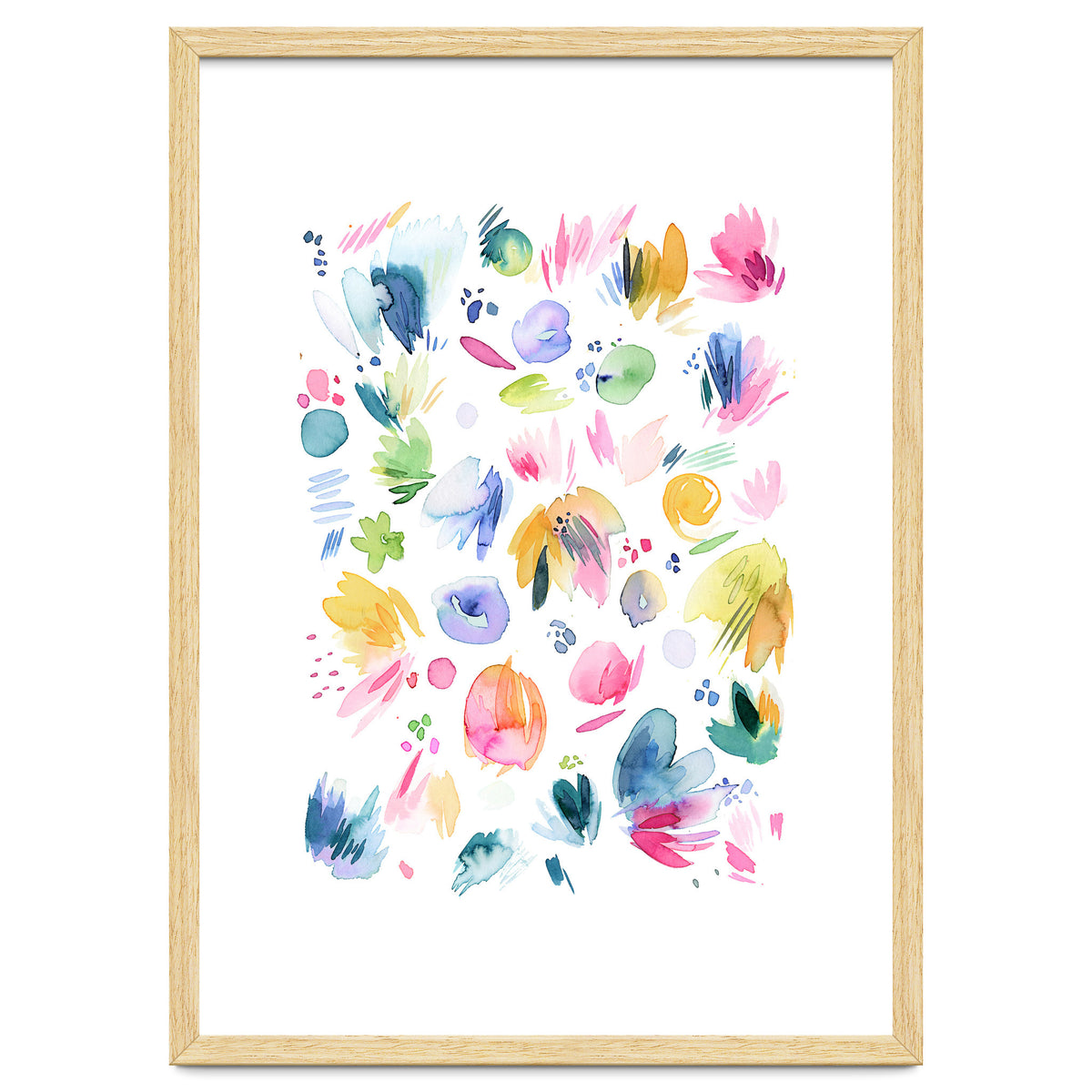 Abstract Watercolor Summer Flowers I