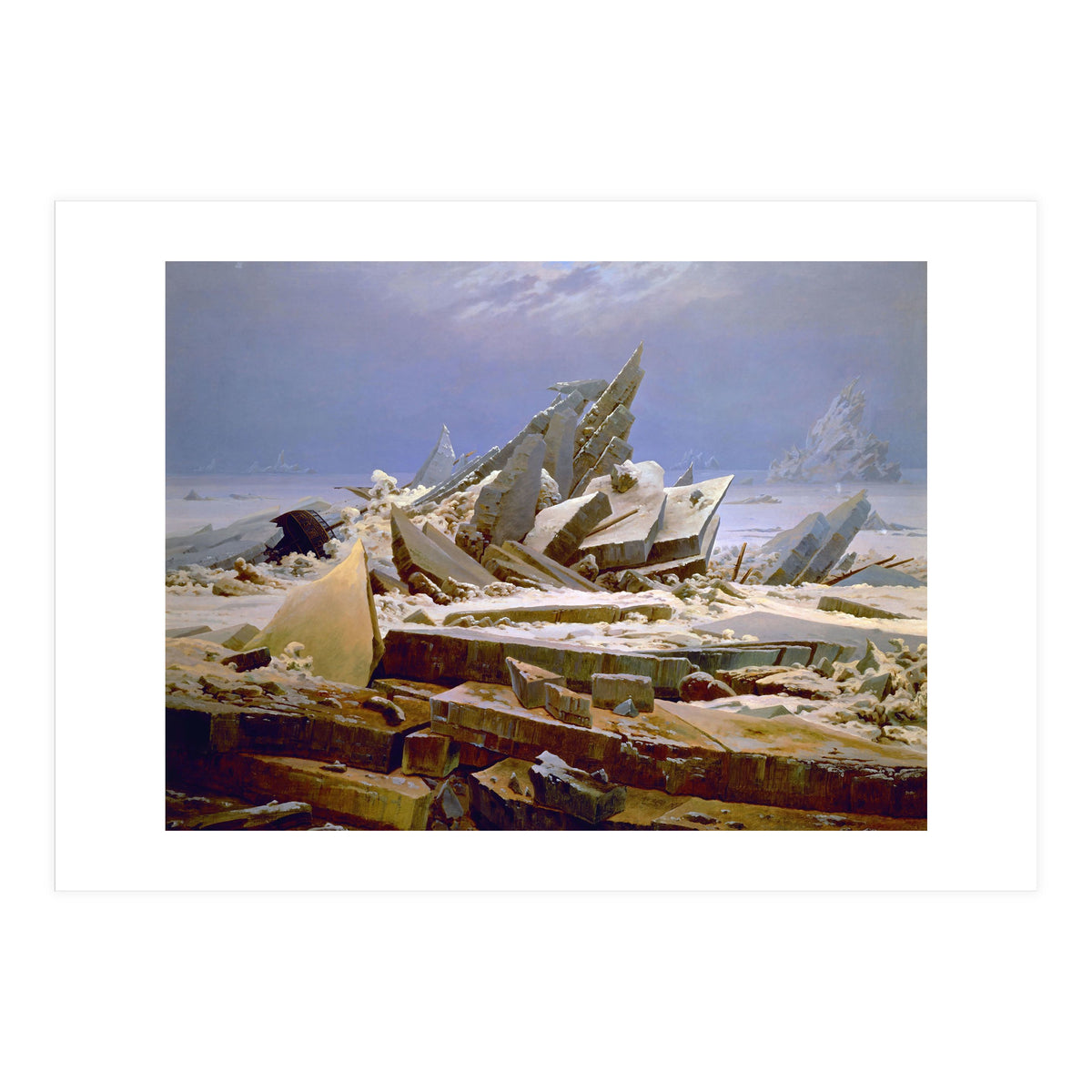 'The Sea of Ice', c. 1823-1824,  Oil on canvas, 96.7 x 126.9 cm. (Print Only)