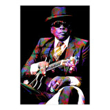 John Lee Hooker American Blues Musician Legend Colorful Art (Print Only) thumbnail