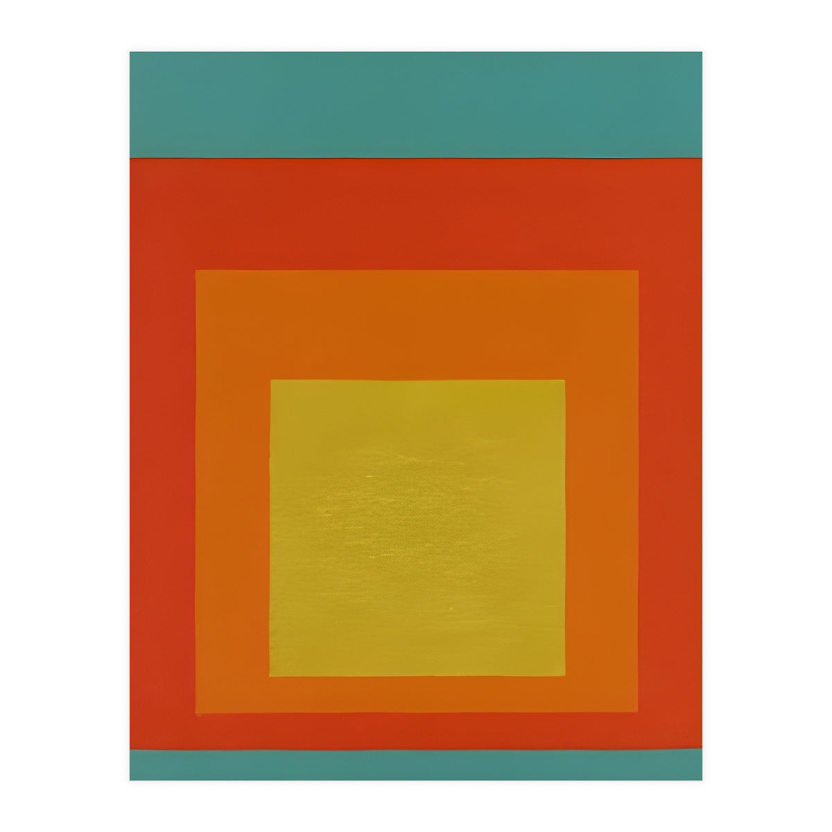 JOSEF ALBERS - HOMAGE TO THE SQUARE GREEN RED YELLOW ORANGE  (Print Only)