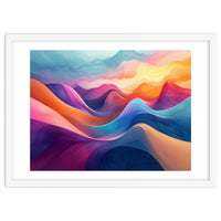 Vibrant Abstract Flowing Peaks Art