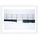 The entrance gate of the snow-covered baseball field thumbnail