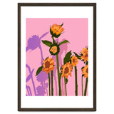 Golden Sunflowers Inside, Botanical Nature Floral Plants Painting, Blush Meadow Blossom Spring, Summer Bohemian Eclectic Positivity thumbnail