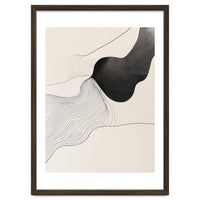 Abstract Black And White Organic Flowing Lines Art