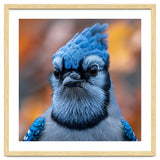 Close Up Blue Jay Bird With Detailed Feathers thumbnail