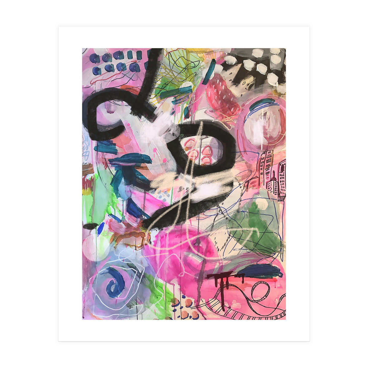 Crazy Town Multimedia Abstract Art Print Large Wall Art Poster Viddy Pop Mood Room (Print Only)