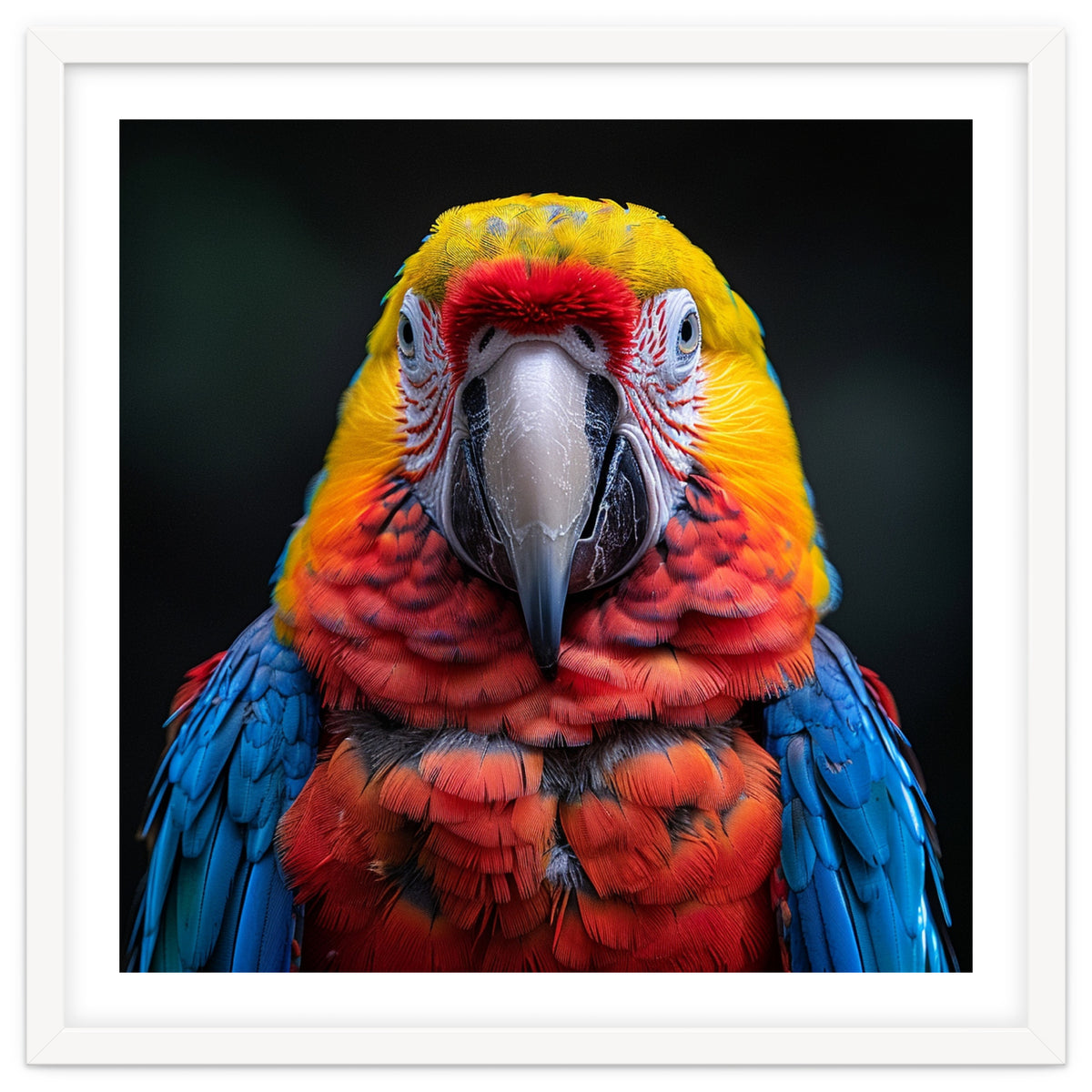 Close Up Portrait Of A Colorful Macaw Parrot