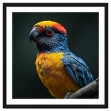 Close Up Colorful Parrot Perched On A Branch thumbnail
