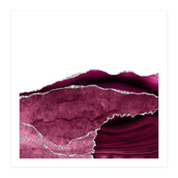 Burgundy & Silver Agate Texture 14  (Print Only)