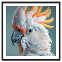 Salmon Crested Cockatoo Close Up Portrait