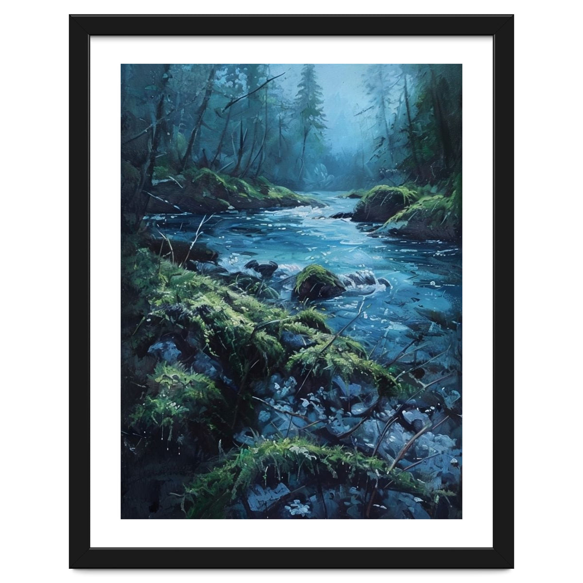 The Cerulean Current: A Whispering Flow Through the Moss