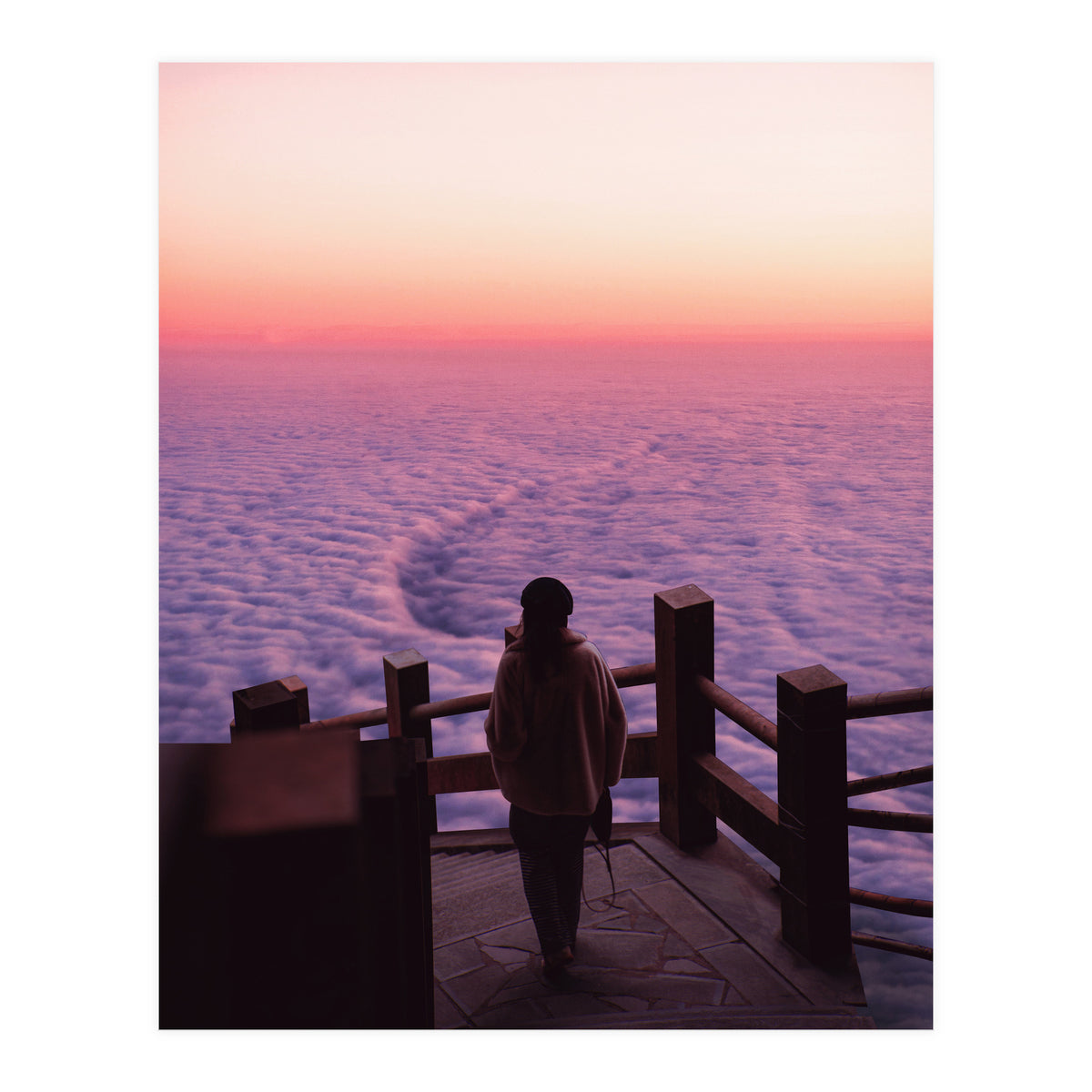 Woman Waiting Sunset (Print Only)