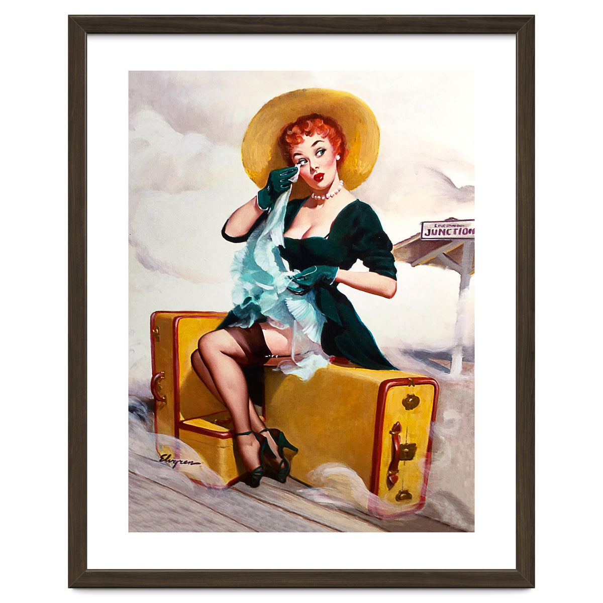 Pinup Sexy Girl Left At The Bus Station