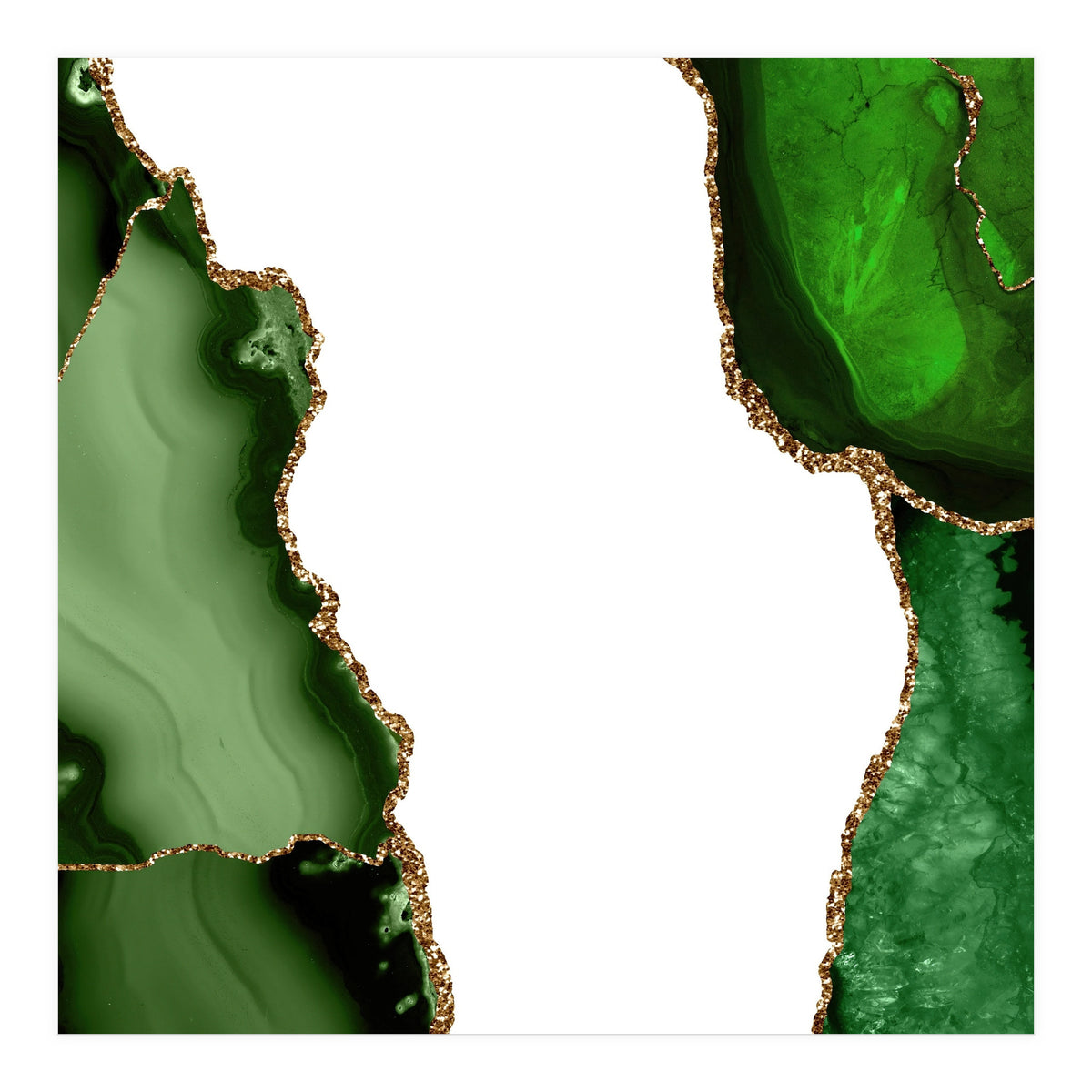 Green & Gold Agate Texture 21 (Print Only)