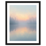 Misty Sunrise Over Pine Forest Lake thumbnail