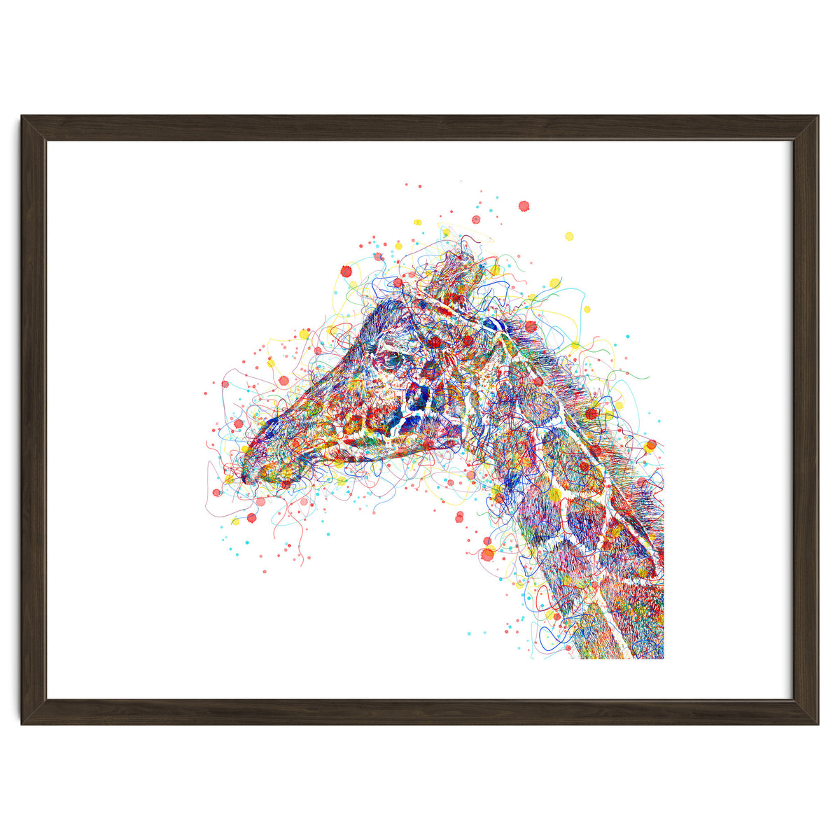 giraffe watercolor lines