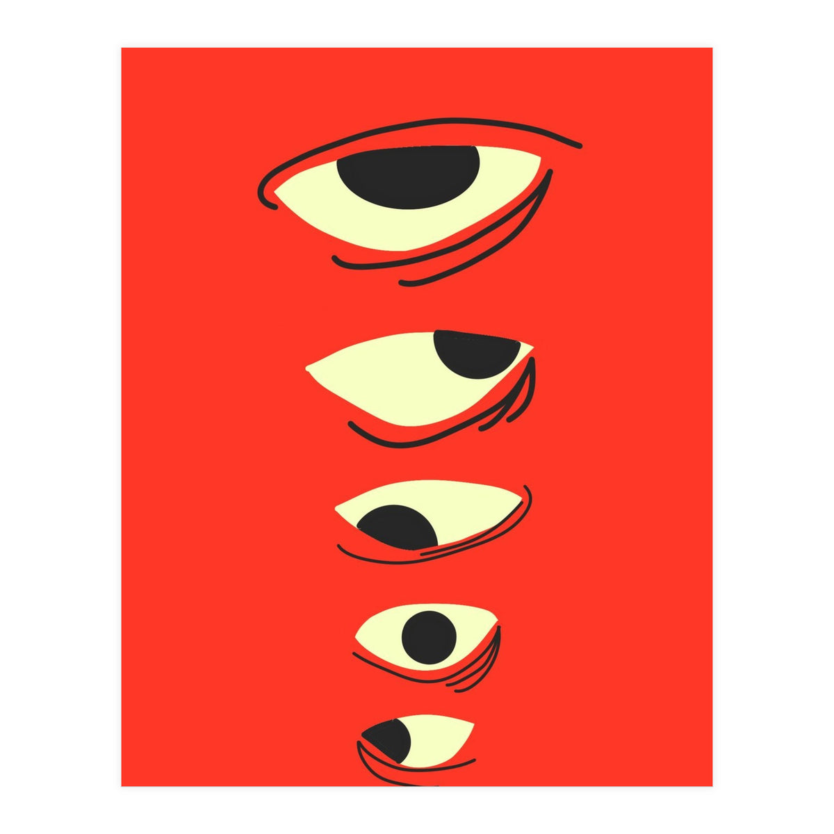 Abstract Eyes on Red Background (Print Only)