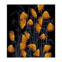Linocut flower meadow black (Print Only)