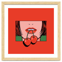 Pop Art Cherry Bold Lips With A Classic Design