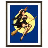 Pinup Sexy Witch Posing On A Broom thumbnail