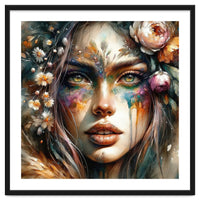 Floral Forest Druid Woman Portrait