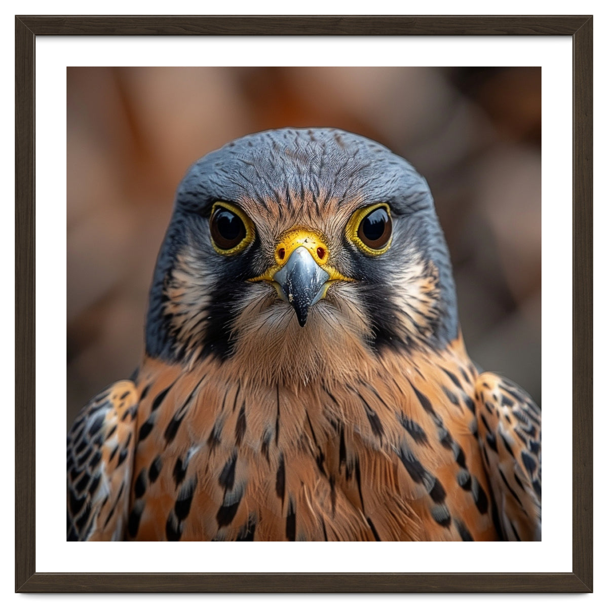 Close Up Kestrel Falcon Bird Portrait Majestic