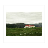 Red roof house in the greenfield - Iceland (Print Only) thumbnail