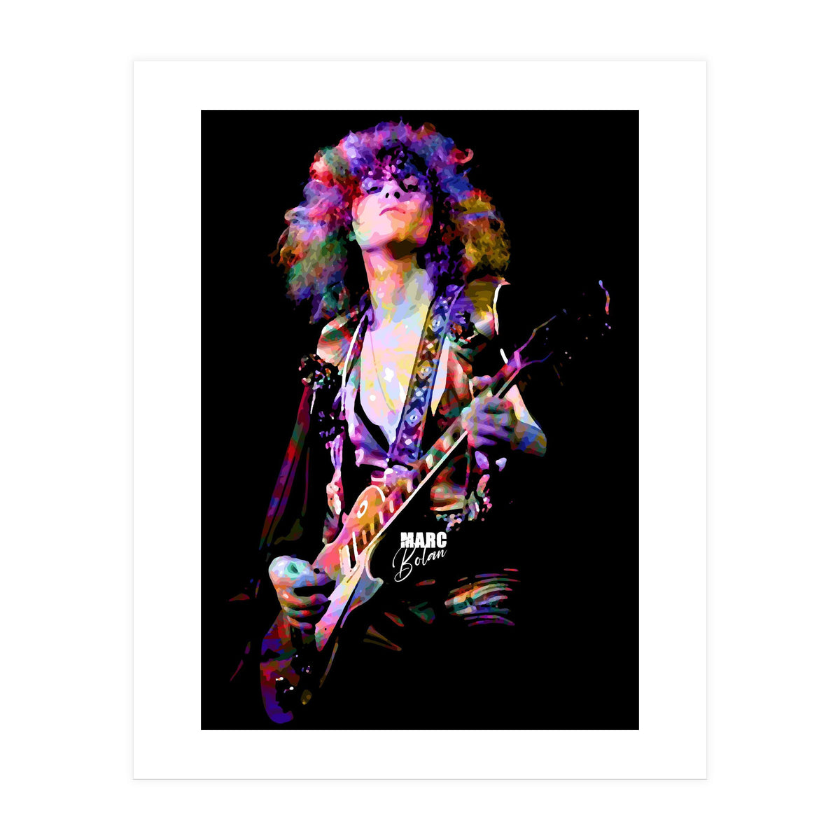 Marc Bolan Musician Legend in Colorful (Print Only)