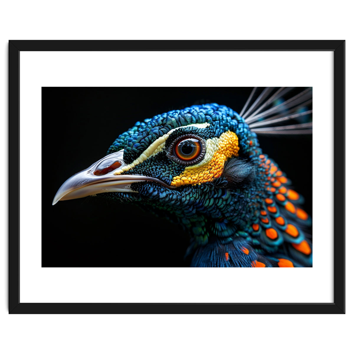 Close Up Of A Peacock Bird Head Eye