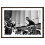 Conductor Herbert von Karajan rehearsing with Nathan Milstein in Lucerne, Switzerland. Lucerne,1957. thumbnail