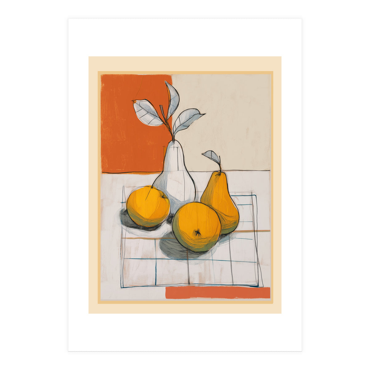 Modern Pear Still Life (Print Only)
