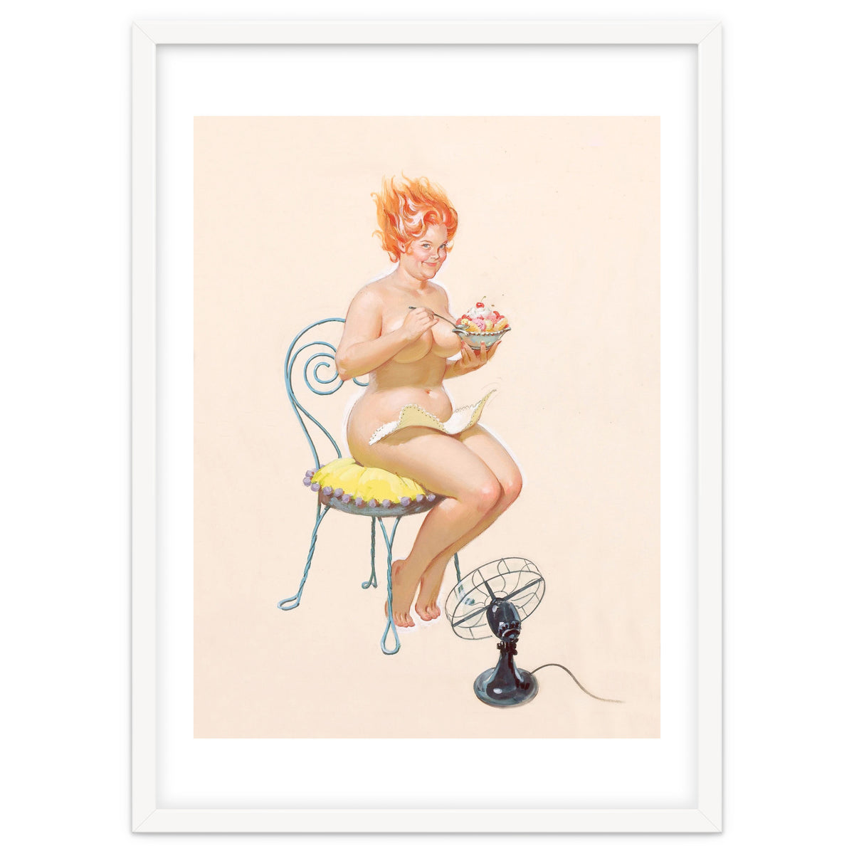 Beautiful Chubby Girl Enjoys In Ice Cream