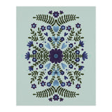 Flowers And Bows Blue And Green (Print Only) thumbnail