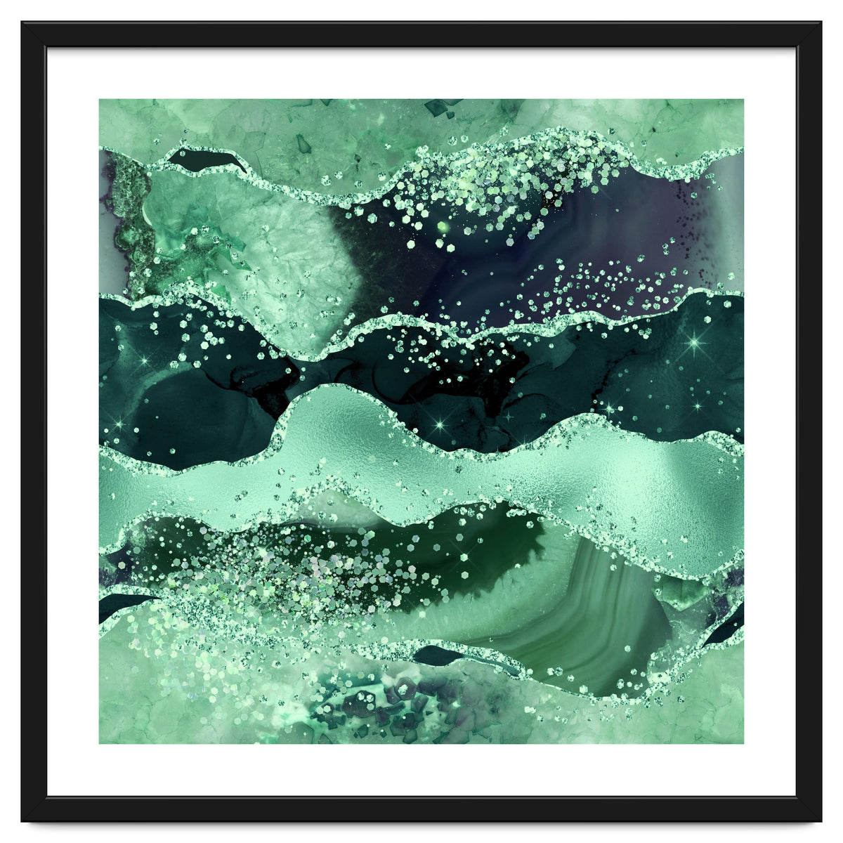 Emerald Glitter Agate Texture 06