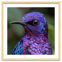 Vibrant Purple Bird With Water Droplets