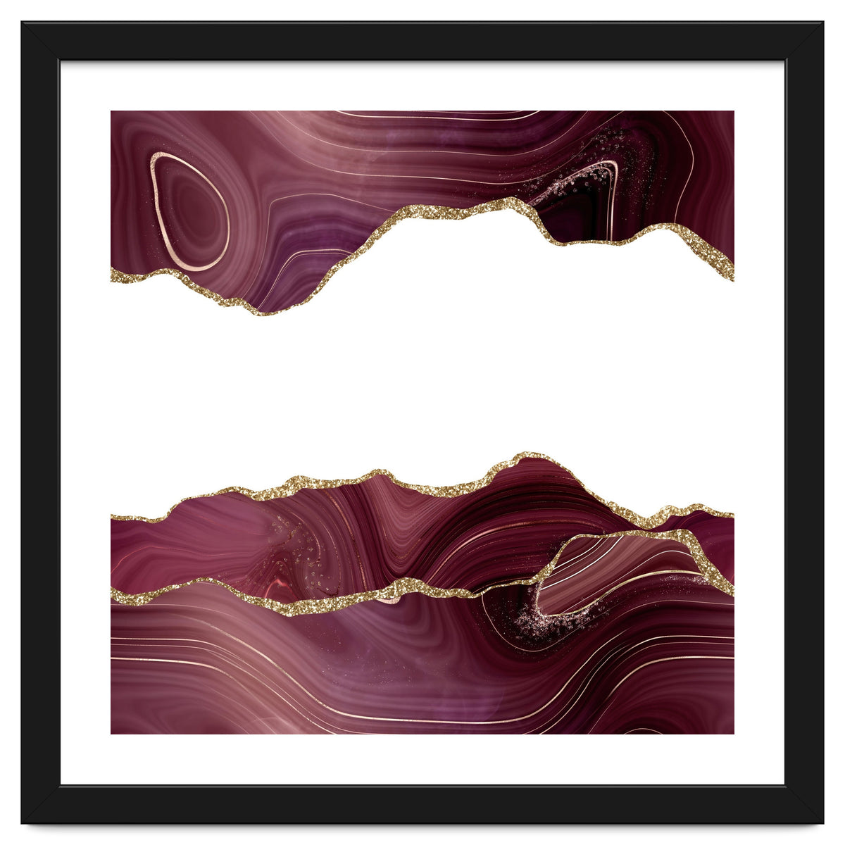 Burgundy & Gold Glitter Agate Texture 07