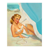 Pinup Sexy Blonde On The Beach (Print Only) thumbnail
