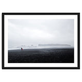 Family walking on the black sand beach - Iceland thumbnail