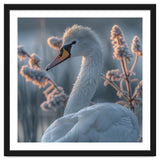 Swan Portrait Dew Drops Morning Light thumbnail