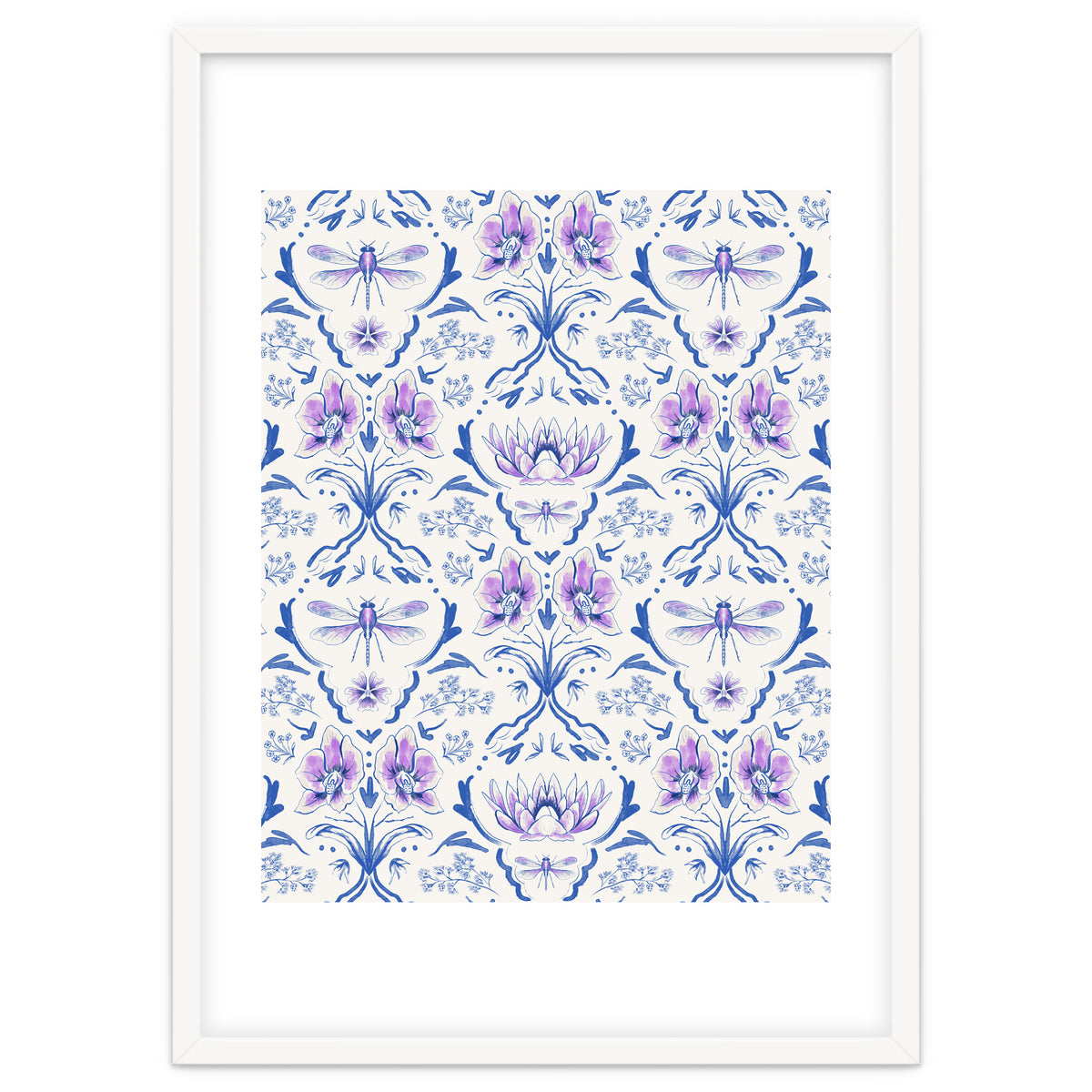 Bohemian Garden Blue Pattern