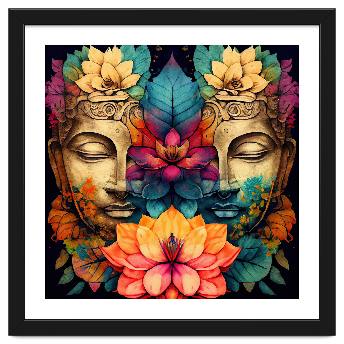 Twin Lotus Buddha Portrait
