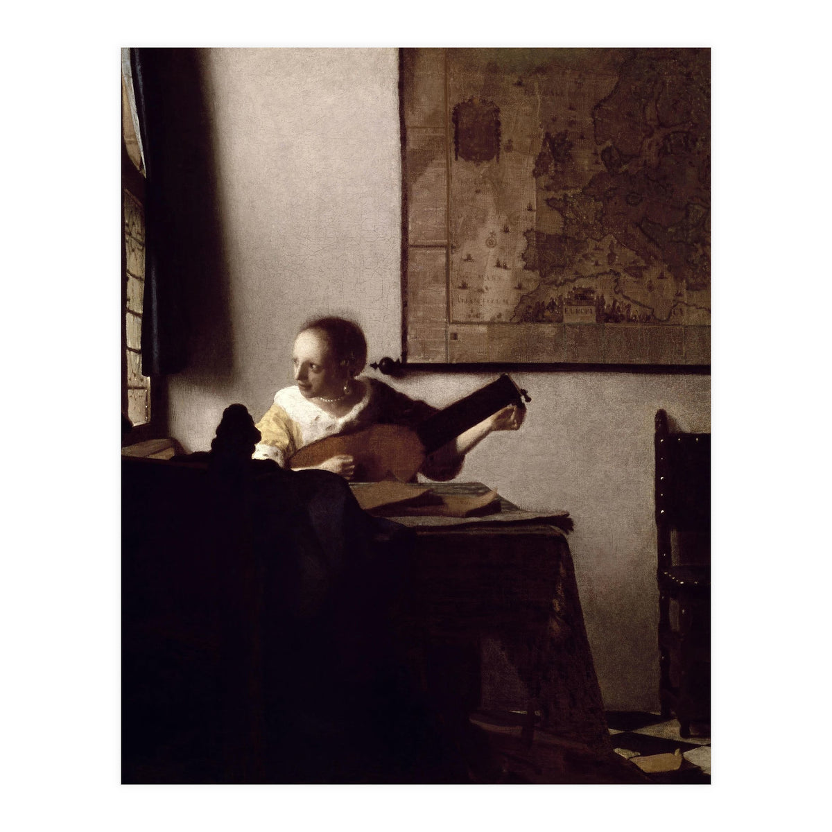 'The Lute Player', 1663-1664, Oil on canvas, 51,4 x 45,7 cm. (Print Only)