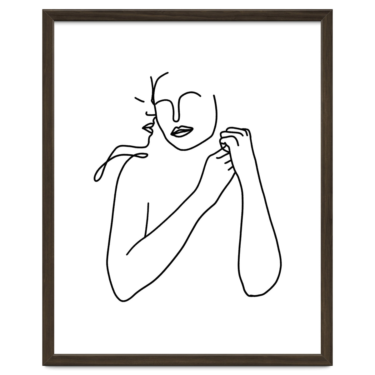 Eternally Connected, Abstract Line Art Love, Sketch Drawing Minimal, Eclectic Human Couple Connection Minimalism Concept