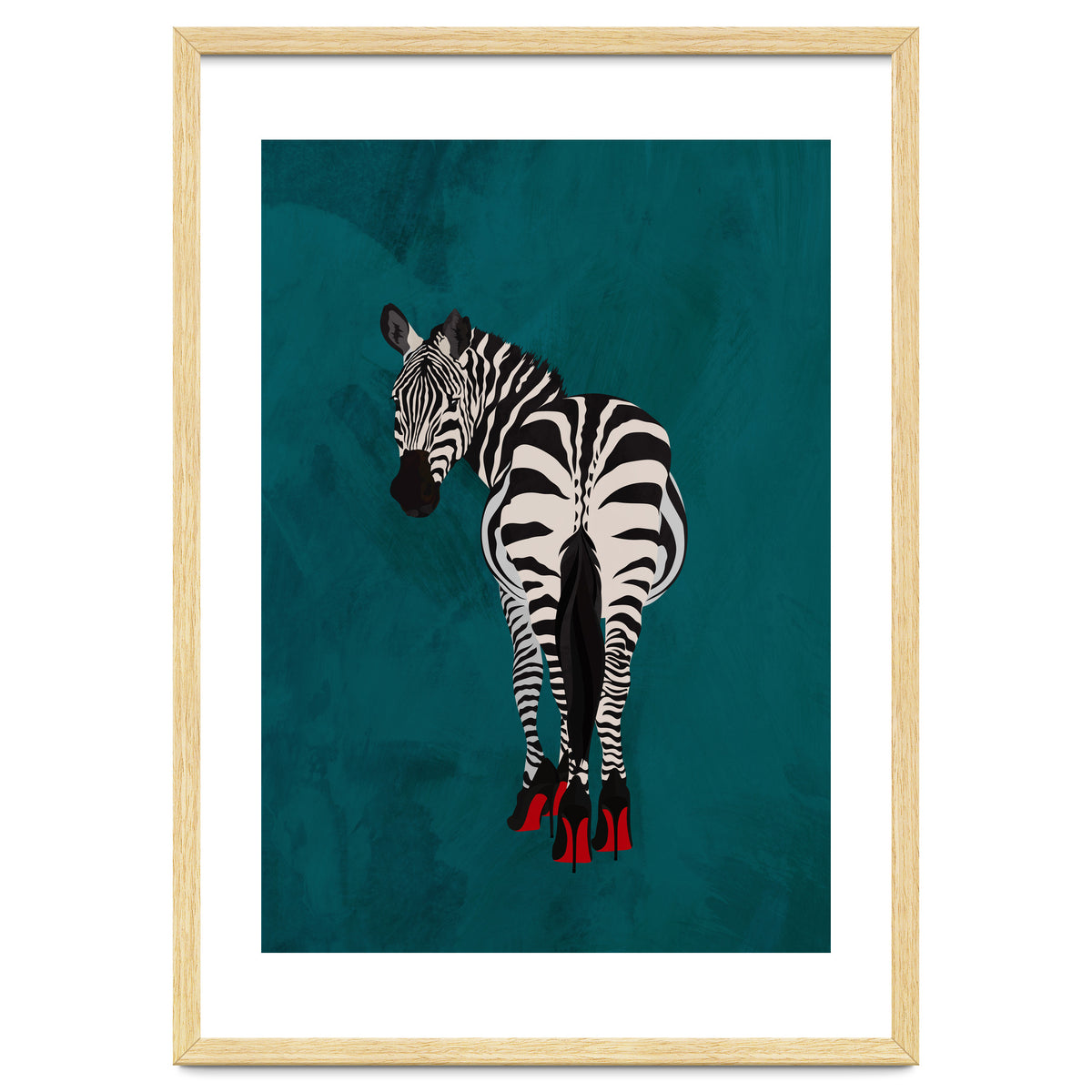 Zebra wearing heals
